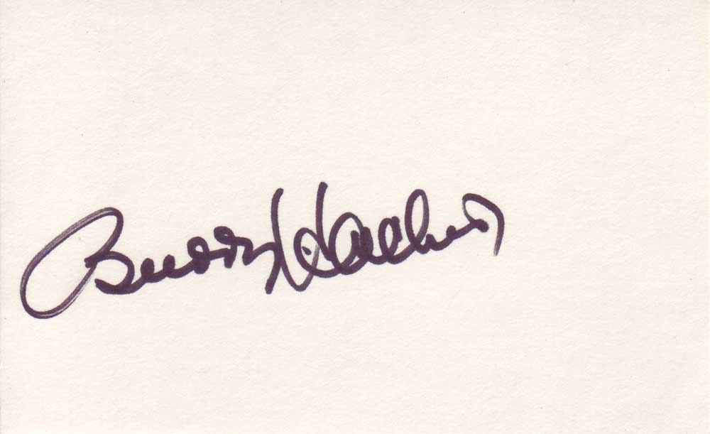 Buddy Hackett autographed 3 x 5 index card