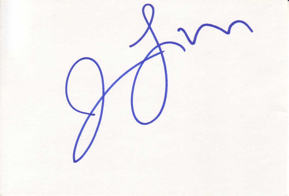 Jamie Luner Autographed Index Card