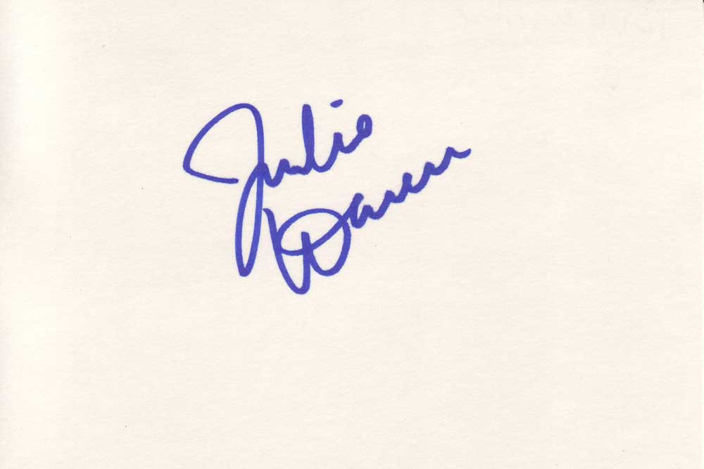 Julie Warner in-person autographed Index Card