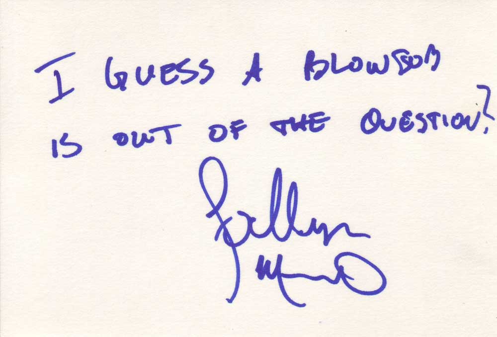 Lochlyn Munro Autographed Index Card