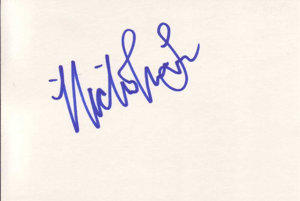 Nicholle Tom Autographed Index Card