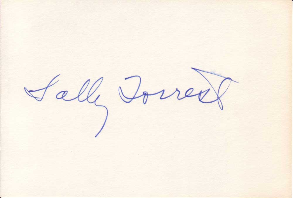 Sally Forrest Autographed Index Card