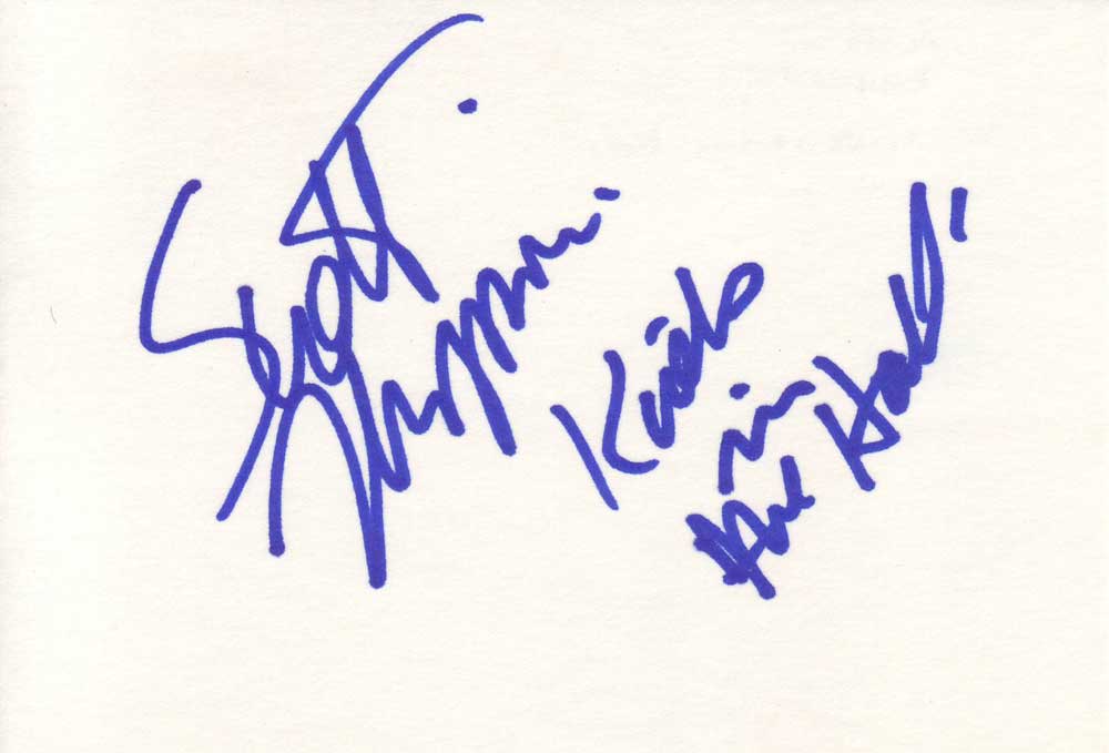 Scott Thompson Autographed Index Card