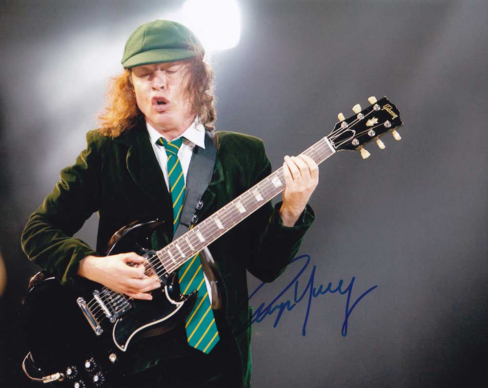 Angus Young In-person Autographed Photo AC/DC